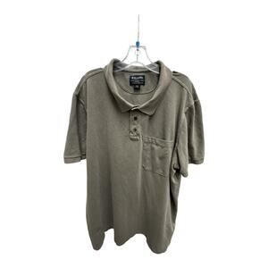 CC Filson Men's Short Sleeve Cotton Polo Shirt Olive Green 3XL Pocket Preppy